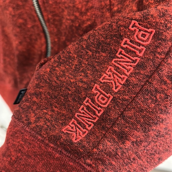 PINK Zip Up Red Hoodie Size Small - Picture 3 of 9